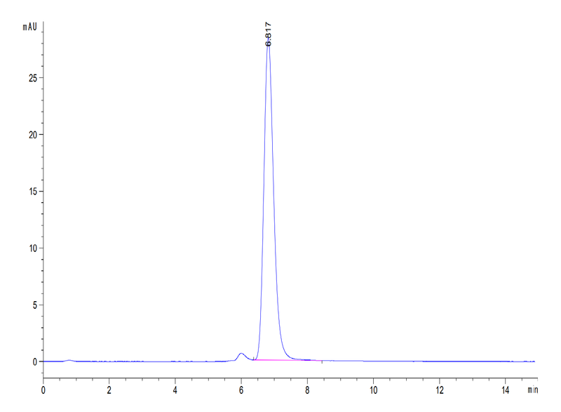 The purity of Human APOA1 is greater than 95% as determined by SEC-HPLC.Recombinant Human Apolipoprotein A I (APOA1) Protein
