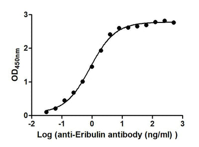The Binding Activity of Farletuzumab ecteribulin (Synonyms: MORAb-202) with Anti-Eribulin  antibodyActivity: Measured by its binding ability in a functional ELISA. Immobilized Farletuzumab ecteribulin (Synonyms: MORAb-202) at 2 μg/mL can bind Anti-Eribulin  antibody, the EC50 is 0.7244 to 1.019 ng/mL.