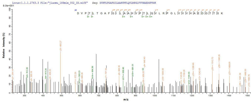 Based on the SEQUEST from database of E.coli host and target protein, the LC-MS/MS Analysis result of this product could indicate that this peptide derived from E.coli-expressed Homo sapiens (Human) ATP5D.