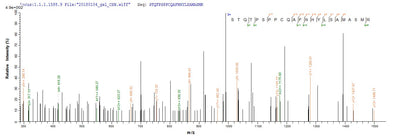 Based on the SEQUEST from database of E.coli host and target protein, the LC-MS/MS Analysis result of this product could indicate that this peptide derived from E.coli-expressed Homo sapiens (Human) BCL2L11.