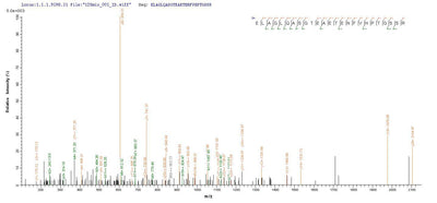 Based on the SEQUEST from database of E.coli host and target protein, the LC-MS/MS Analysis result of this product could indicate that this peptide derived from E.coli-expressed Homo sapiens (Human) CHRM3.Recombinant Human Muscarinic Acetylcholine Receptor M3 (CHRM3) Protein (His-B2M)