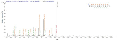 Based on the SEQUEST from database of E.coli host and target protein, the LC-MS/MS Analysis result of this product could indicate that this peptide derived from E.coli-expressed Homo sapiens (Human) EIF2AK2.Recombinant Human Interferon-Induced, Double-Stranded Rna-Activated Protein Kinase (EIF2AK2) Protein (His-SUMO)