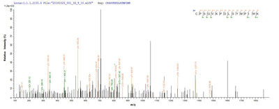 Based on the SEQUEST from database of E.coli host and target protein, the LC-MS/MS Analysis result of this product could indicate that this peptide derived from E.coli-expressed Homo sapiens (Human) ERBB2.Recombinant Human Receptor Tyrosine-Protein Kinase Erbb-2 (ERBB2) Protein (His)