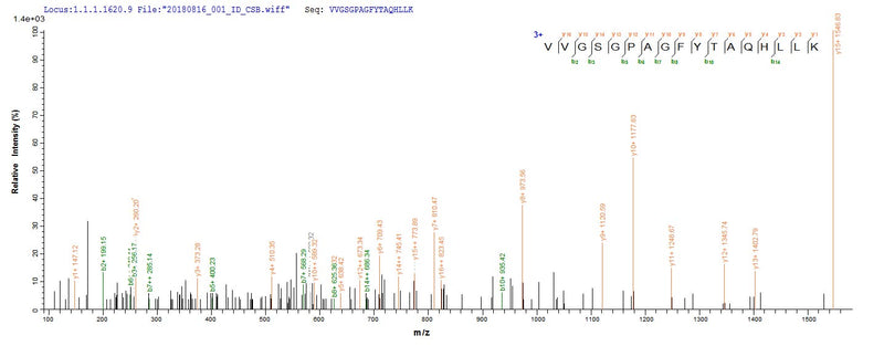 Based on the SEQUEST from database of E.coli host and target protein, the LC-MS/MS Analysis result of this product could indicate that this peptide derived from E.coli-expressed Homo sapiens (Human) FDXR.Recombinant Human Nadph:Adrenodoxin Oxidoreductase, Mitochondrial (FDXR) Protein (His-SUMO)