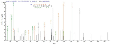 Based on the SEQUEST from database of E.coli host and target protein, the LC-MS/MS Analysis result of this product could indicate that this peptide derived from E.coli-expressed Homo sapiens (Human) FSHR.Recombinant Human Follicle-Stimulating Hormone Receptor (FSHR) Protein (His)