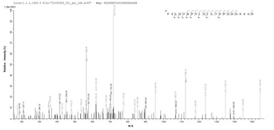 Based on the SEQUEST from database of E.coli host and target protein, the LC-MS/MS Analysis result of this product could indicate that this peptide derived from E.coli-expressed Glycine max (Soybean) (Glycine hispida) N/A.