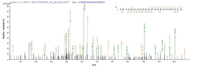 Based on the SEQUEST from database of E.coli host and target protein, the LC-MS/MS Analysis result of this product could indicate that this peptide derived from E.coli-expressed Homo sapiens (Human) HRH1.Recombinant Human Histamine H1 Receptor (HRH1) Protein (His)