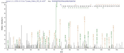 Based on the SEQUEST from database of E.coli host and target protein, the LC-MS/MS Analysis result of this product could indicate that this peptide derived from E.coli-expressed Homo sapiens (Human) NPR2.Recombinant Human Atrial Natriuretic Peptide Receptor 2 (NPR2) Protein (His-SUMO)