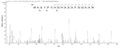 Based on the SEQUEST from database of E.coli host and target protein, the LC-MS/MS Analysis result of this product could indicate that this peptide derived from E.coli-expressed Human herpesvirus 1 (strain 17) (HHV-1) (Human herpes simplex virus 1) TK.