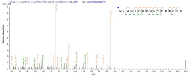 Based on the SEQUEST from database of E.coli host and target protein, the LC-MS/MS Analysis result of this product could indicate that this peptide derived from E.coli-expressed Mycoplasma pneumoniae (strain ATCC 29342 / M129) pepA.Recombinant Mycoplasma Pneumoniae Probable Cytosol Aminopeptidase (PEPA) Protein (His-SUMO)