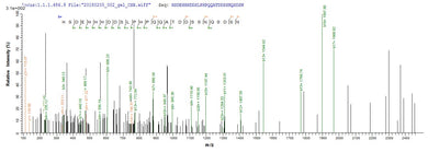 Based on the SEQUEST from database of E.coli host and target protein, the LC-MS/MS Analysis result of this product could indicate that this peptide derived from E.coli-expressed Epstein-Barr virus (strain Raji) (HHV-4) (Human herpesvirus 4) LMP1.Recombinant Epstein-Barr Virus Latent Membrane Protein 1 (LMP1) Protein (His-SUMO)