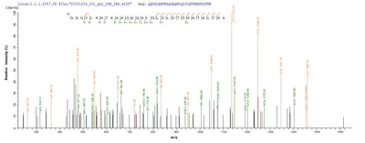 Based on the SEQUEST from database of E.coli host and target protein, the LC-MS/MS Analysis result of this product could indicate that this peptide derived from E.coli-expressed Klebsiella pneumoniae mrkA.Recombinant Klebsiella Pneumoniae Fimbrial Subunit Type 3 (MRKA) Protein (His-SUMO)