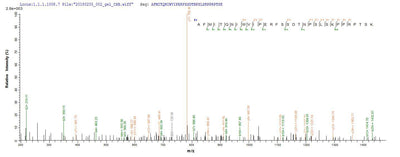 Based on the SEQUEST from database of E.coli host and target protein, the LC-MS/MS Analysis result of this product could indicate that this peptide derived from E.coli-expressed Clostridium botulinum botD.Recombinant Clostridium Botulinum Botulinum Neurotoxin Type D (BOTD) Protein (His-B2M)