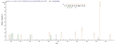 Based on the SEQUEST from database of E.coli host and target protein, the LC-MS/MS Analysis result of this product could indicate that this peptide derived from E.coli-expressed Homo sapiens (Human) vpx.Recombinant Human Immunodeficiency Virus Type 2 Subtype A Protein Vpx (VPX) Protein (His)