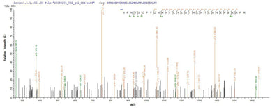 Based on the SEQUEST from database of E.coli host and target protein, the LC-MS/MS Analysis result of this product could indicate that this peptide derived from E.coli-expressed Clostridium botulinum N/A.Recombinant Clostridium Botulinum Botulinum Neurotoxin Type C1 (BONT/C) Protein (His-SUMO)