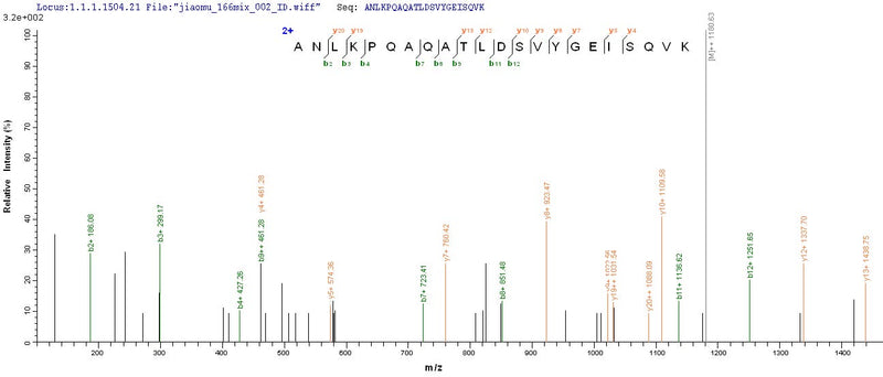 Based on the SEQUEST from database of E.coli host and target protein, the LC-MS/MS Analysis result of this product could indicate that this peptide derived from E.coli-expressed Haemophilus influenzae ompA.Recombinant Haemophilus Influenzae Outer Membrane Protein P5 (OMPA) Protein (His-SUMO&Myc)