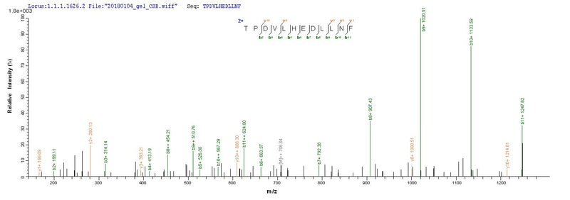 Based on the SEQUEST from database of E.coli host and target protein, the LC-MS/MS Analysis result of this product could indicate that this peptide derived from E.coli-expressed Epstein-Barr virus (strain B95-8) (HHV-4) (Human herpesvirus 4) BZLF1.Recombinant Epstein-Barr Virus Lytic Switch Protein Bzlf1 (BZLF1) Protein (His-SUMO)