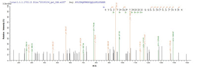 Based on the SEQUEST from database of E.coli host and target protein, the LC-MS/MS Analysis result of this product could indicate that this peptide derived from E.coli-expressed Moloney murine leukemia virus (isolate Shinnick) (MoMLV) gag.Recombinant Moloney Murine Leukemia Virus Gag Polyprotein (GAG) Protein (GST)