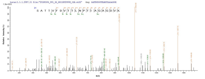 Based on the SEQUEST from database of E.coli host and target protein, the LC-MS/MS Analysis result of this product could indicate that this peptide derived from E.coli-expressed Chlamydia trachomatis serovar L2 (strain 434/Bu / ATCC VR-902B) ompA.Recombinant Chlamydia Trachomatis Serovar L2 Major Outer Membrane Porin (OMPA) Protein (His-SUMO)