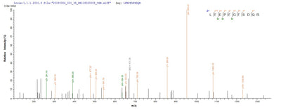 Based on the SEQUEST from database of E.coli host and target protein, the LC-MS/MS Analysis result of this product could indicate that this peptide derived from E.coli-expressed Human adenovirus C serotype 5 (HAdV-5) (Human adenovirus 5) L3.Recombinant Human Adenovirus C Serotype 5 Protease (L3) Protein (His&Myc)