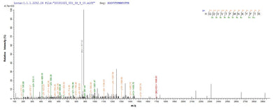 Based on the SEQUEST from database of E.coli host and target protein, the LC-MS/MS Analysis result of this product could indicate that this peptide derived from E.coli-expressed Eisenia fetida (Red wiggler worm) N/A.Recombinant Eisenia Foetida Lysenin-Related Protein 2 (LRP-2) Protein (His&Myc)
