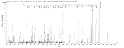 Based on the SEQUEST from database of E.coli host and target protein, the LC-MS/MS Analysis result of this product could indicate that this peptide derived from E.coli-expressed Epstein-Barr virus (strain GD1) (HHV-4) (Human herpesvirus 4) BRLF1.Recombinant Epstein-Barr Virus Replication And Transcription Activator (BRLF1) Protein (His&Myc)