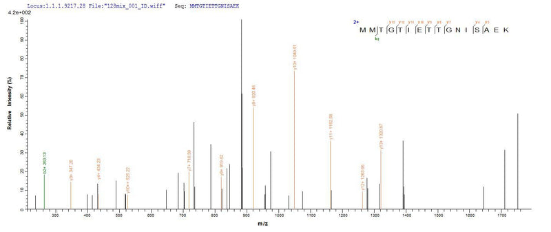Based on the SEQUEST from database of E.coli host and target protein, the LC-MS/MS Analysis result of this product could indicate that this peptide derived from E.coli-expressed Homo sapiens (Human) TIGIT.Recombinant Human T-Cell Immunoreceptor With Ig And Itim Domains (TIGIT) Protein (His-SUMO)