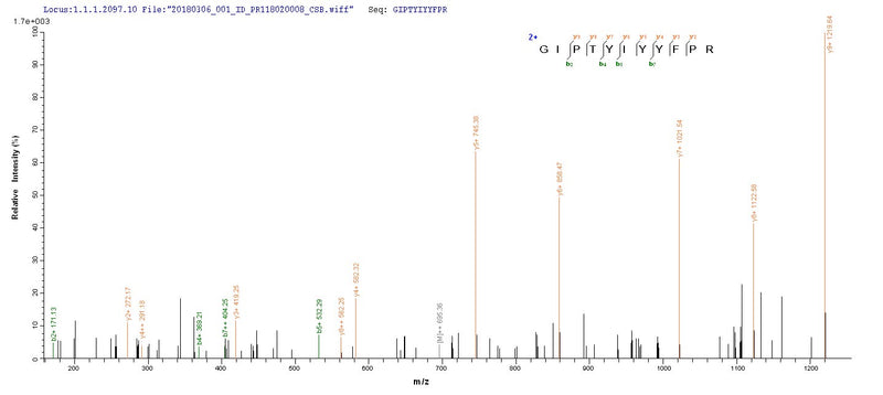 Based on the SEQUEST from database of E.coli host and target protein, the LC-MS/MS Analysis result of this product could indicate that this peptide derived from E.coli-expressed Homo sapiens (Human) CHD1L.Recombinant Human Chromodomain-Helicase-Dna-Binding Protein 1-Like (CHD1L) Protein (His-SUMO)