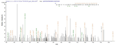 Based on the SEQUEST from database of E.coli host and target protein, the LC-MS/MS Analysis result of this product could indicate that this peptide derived from E.coli-expressed Homo sapiens (Human) MAPKAP1.