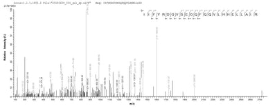 Based on the SEQUEST from database of E.coli host and target protein, the LC-MS/MS Analysis result of this product could indicate that this peptide derived from E.coli-expressed Homo sapiens (Human) AGO2.Recombinant Human Protein Argonaute-2 (AGO2) Protein (His)