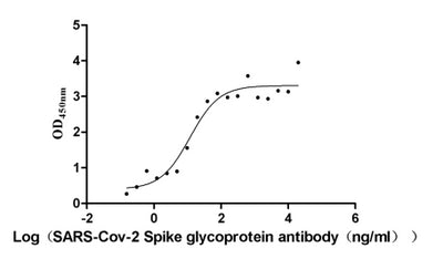 Activity Measured by its binding ability in a functional ELISA. Immobilized SARS-CoV-2-S1-RBD (V483A) at 2 μg/ml can bind SARS-CoV-2-S Antibody , the EC 50 is 7.481- 18.76 ng/ml. Biological Activity AssayRecombinant Sars-Cov-2 Spike Glycoprotein (S) Protein (His), Active
