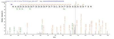Based on the SEQUEST from database of E.coli host and target protein, the LC-MS/MS Analysis result of this product could indicate that this peptide derived from E.coli-expressed Homo sapiens (Human) KAT7.Recombinant Human Histone Acetyltransferase Myst2 (KAT7) Protein (GST)