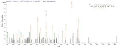 Based on the SEQUEST from database of E.coli host and target protein, the LC-MS/MS Analysis result of this product could indicate that this peptide derived from E.coli-expressed Homo sapiens (Human) C3.Recombinant Human Complement C3 (C3) Protein (His)
