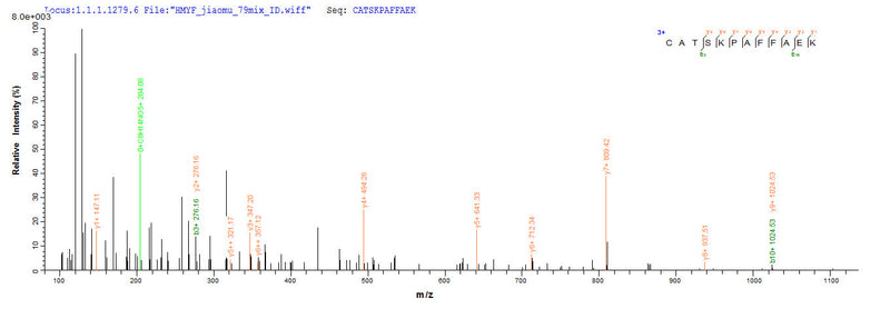 Based on the SEQUEST from database of E.coli host and target protein, the LC-MS/MS Analysis result of this product could indicate that this peptide derived from E.coli-expressed Homo sapiens (Human) ANX1.Recombinant Human Annexin A1 (ANXA1) Protein (His)