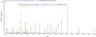 Based on the SEQUEST from database of E.coli host and target protein, the LC-MS/MS Analysis result of this product could indicate that this peptide derived from E.coli-expressed Homo sapiens (Human) KAT5.Recombinant Human Histone Acetyltransferase Kat5 (KAT5) Protein (His)