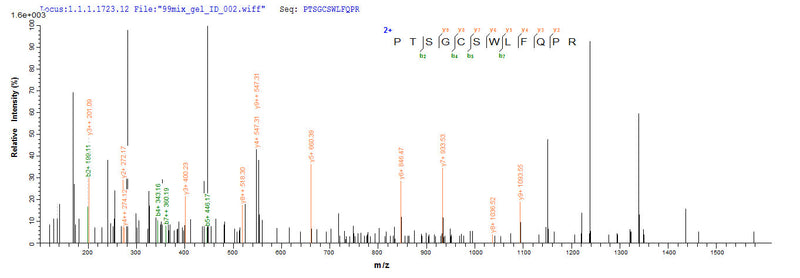 Based on the SEQUEST from database of Yeast host and target protein, the LC-MS/MS Analysis result of this product could indicate that this peptide derived from Yeast-expressed Homo sapiens (Human) CD8A.Recombinant Human T-Cell Surface Glycoprotein Cd8 Alpha Chain (CD8A) Protein (His)