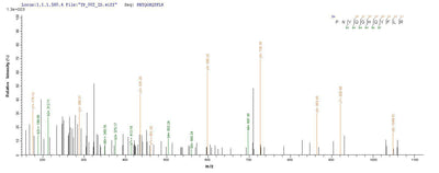 Based on the SEQUEST from database of Yeast host and target protein, the LC-MS/MS Analysis result of this product could indicate that this peptide derived from Yeast-expressed Rattus norvegicus (Rat) Crygb.