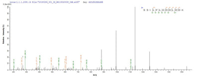 Based on the SEQUEST from database of Yeast host and target protein, the LC-MS/MS Analysis result of this product could indicate that this peptide derived from Yeast-expressed Candida albicans (strain SC5314 / ATCC MYA-2876) (Yeast) PRA1.Recombinant Candida Albicans Ph-Regulated Antigen Pra1 (PRA1) Protein (His)