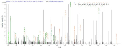 Based on the SEQUEST from database of Yeast host and target protein, the LC-MS/MS Analysis result of this product could indicate that this peptide derived from Yeast-expressed Dermatophagoides farinae (American house dust mite) DERF2.