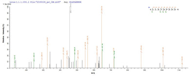 Based on the SEQUEST from database of Yeast host and target protein, the LC-MS/MS Analysis result of this product could indicate that this peptide derived from Yeast-expressed Aggregatibacter actinomycetemcomitans (Actinobacillus actinomycetemcomitans) (Haemophilus actinomycetemcomitans) ltxA.Recombinant Aggregatibacter Actinomycetemcomitans Leukotoxin (LTXA) Protein (His)