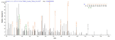 Based on the SEQUEST from database of Yeast host and target protein, the LC-MS/MS Analysis result of this product could indicate that this peptide derived from Yeast-expressed Mycobacterium tuberculosis mpt64.Recombinant Mycobacterium Tuberculosis Immunogenic Protein Mpt64 (MPT64) Protein (His)