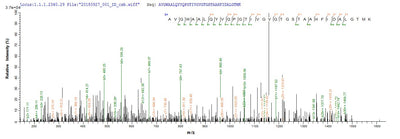 Based on the SEQUEST from database of Yeast host and target protein, the LC-MS/MS Analysis result of this product could indicate that this peptide derived from Yeast-expressed Escherichia coli (strain K12) rpiA.